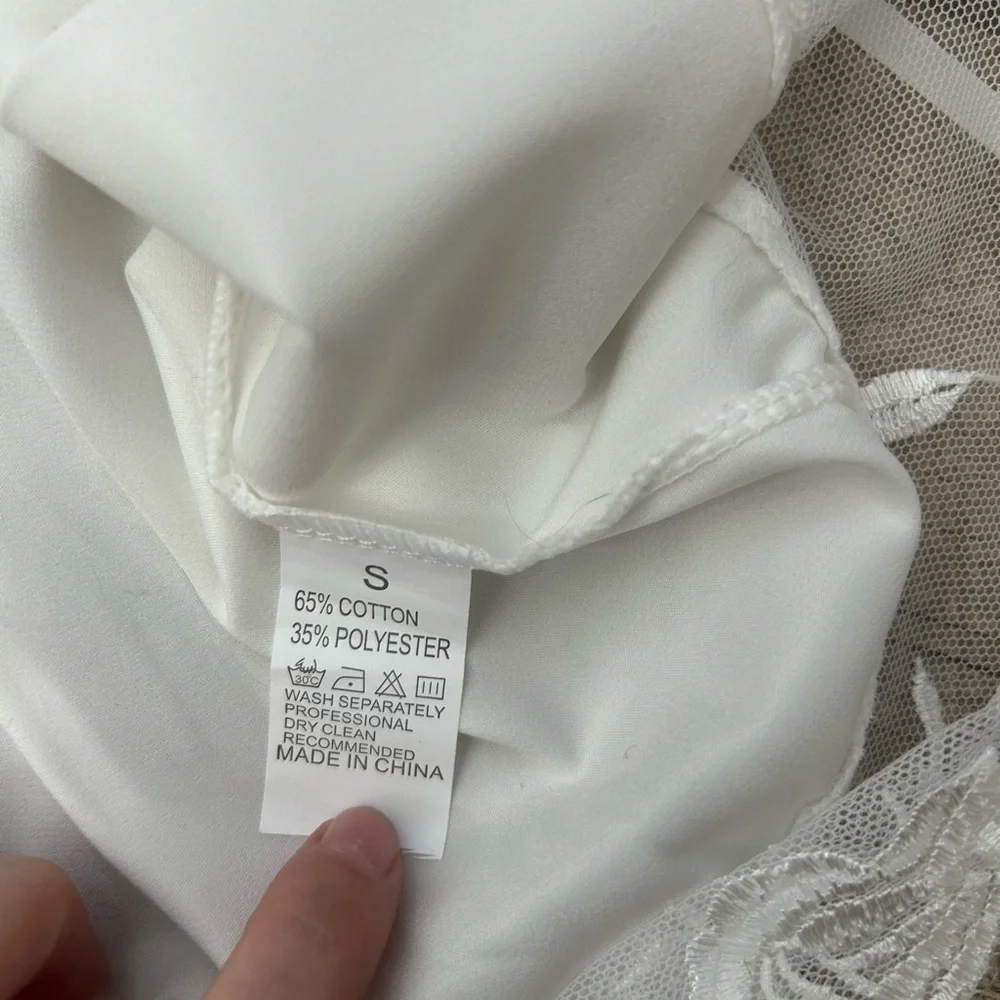 Elegant White Satin Bridal Lace Bow Night Gown Slip Small - Picture 2 of 7